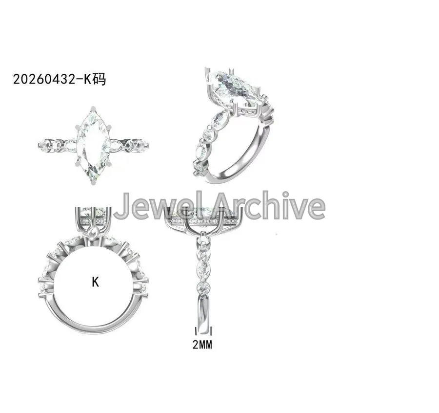 Marquise cut engagement ring