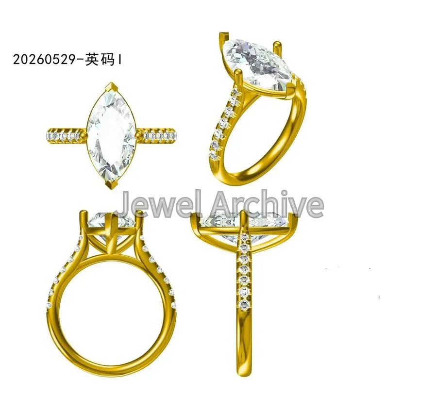 Marquise cur engagement ring 2.5ct