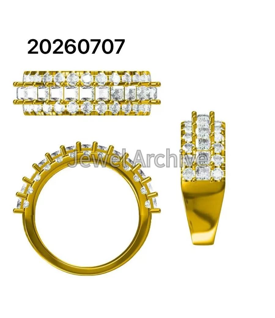 Man ring PricessCut 2.5*2.5MM