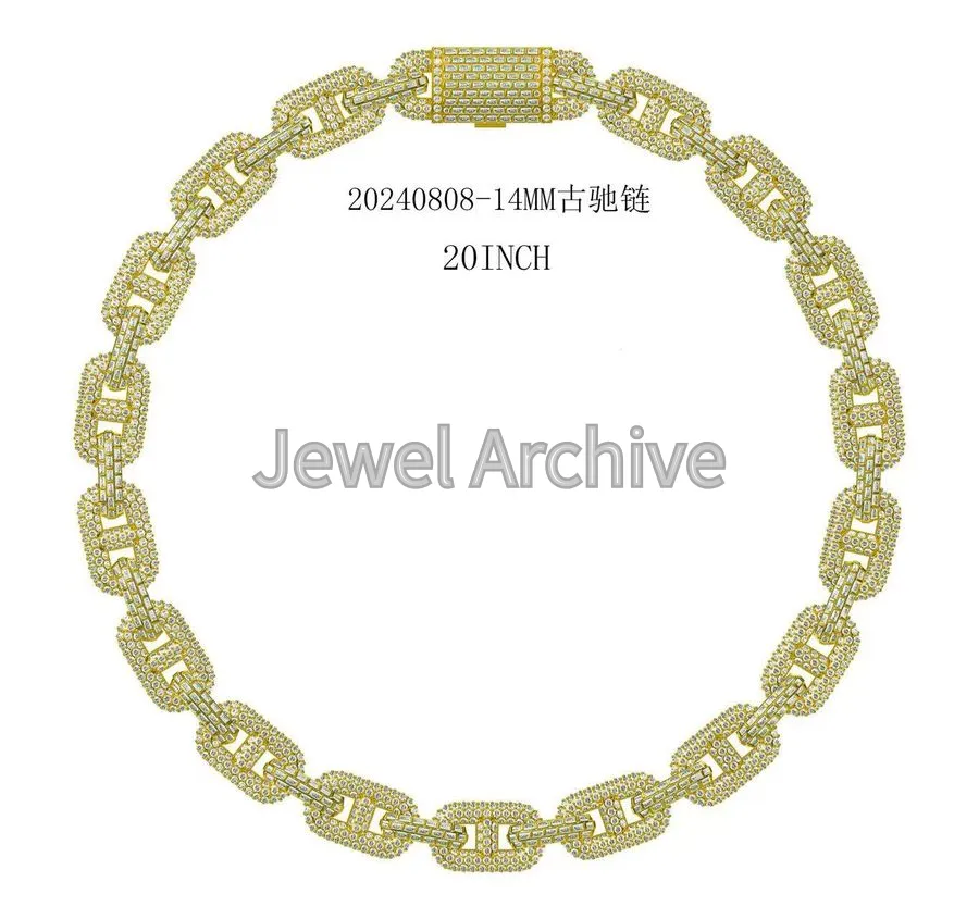 14mm baguette Gucci chain